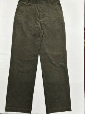 Banana Republic Womens Tall 12 Olive Green Corduroy Straight-Leg Pants
